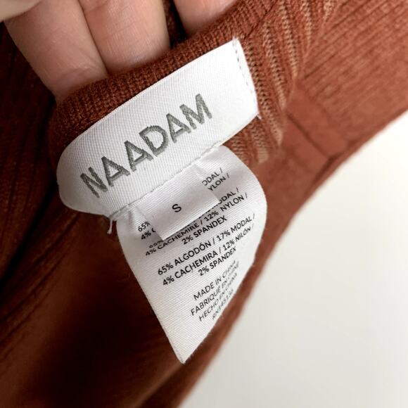 Naadam Reversible Cashmere Blend Ribbed Twist Dress Size Small - Picture 10 of 13